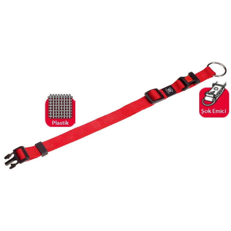 Karlie Kırmızı Kilitli Boyun Tasması XS 20-35 Cm