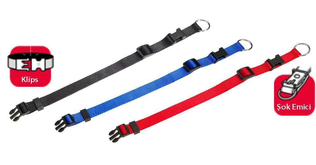 Karlie Basic Siyah Köpek Boyun Tasması 20 - 35 Cm