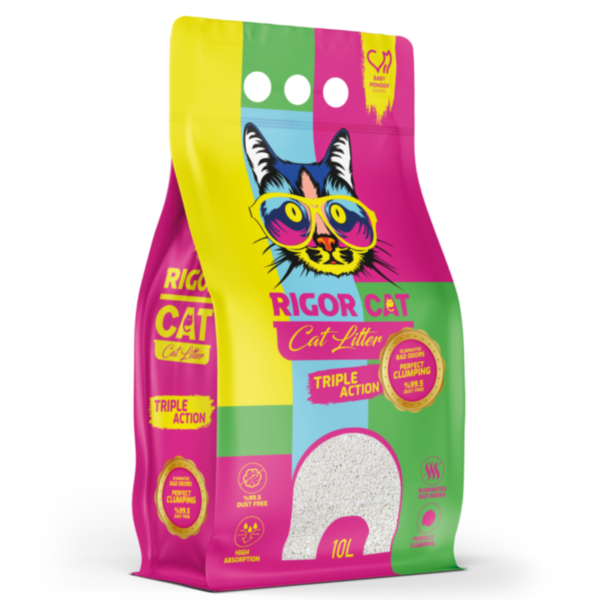 Rigor Cat Bebek Pudrası Kokulu Bentonit Kedi Kumu 10 Litre