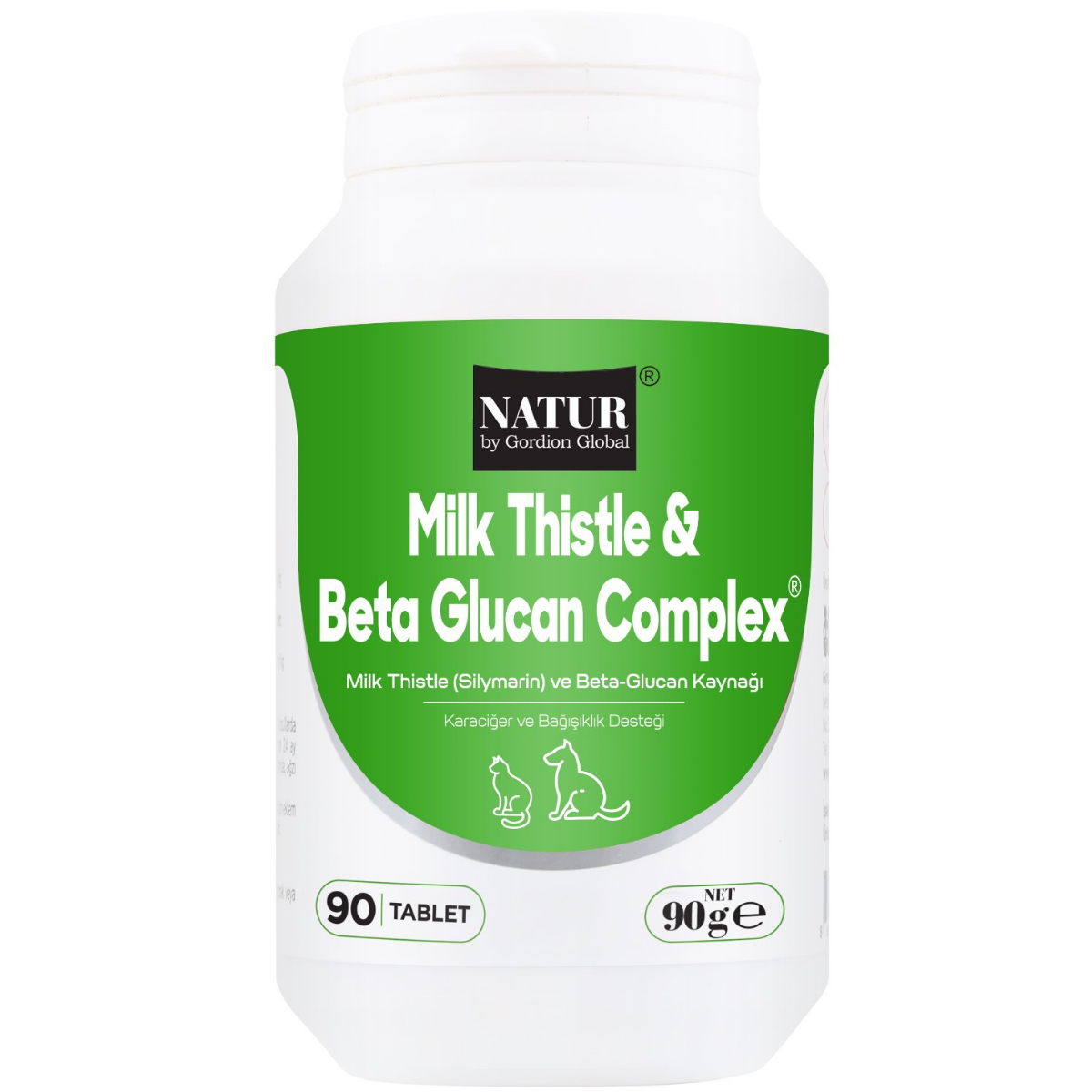 Natur Milk Thistle Beta Glucan Complex Kedi Köpek Vitamini 90 Tablet