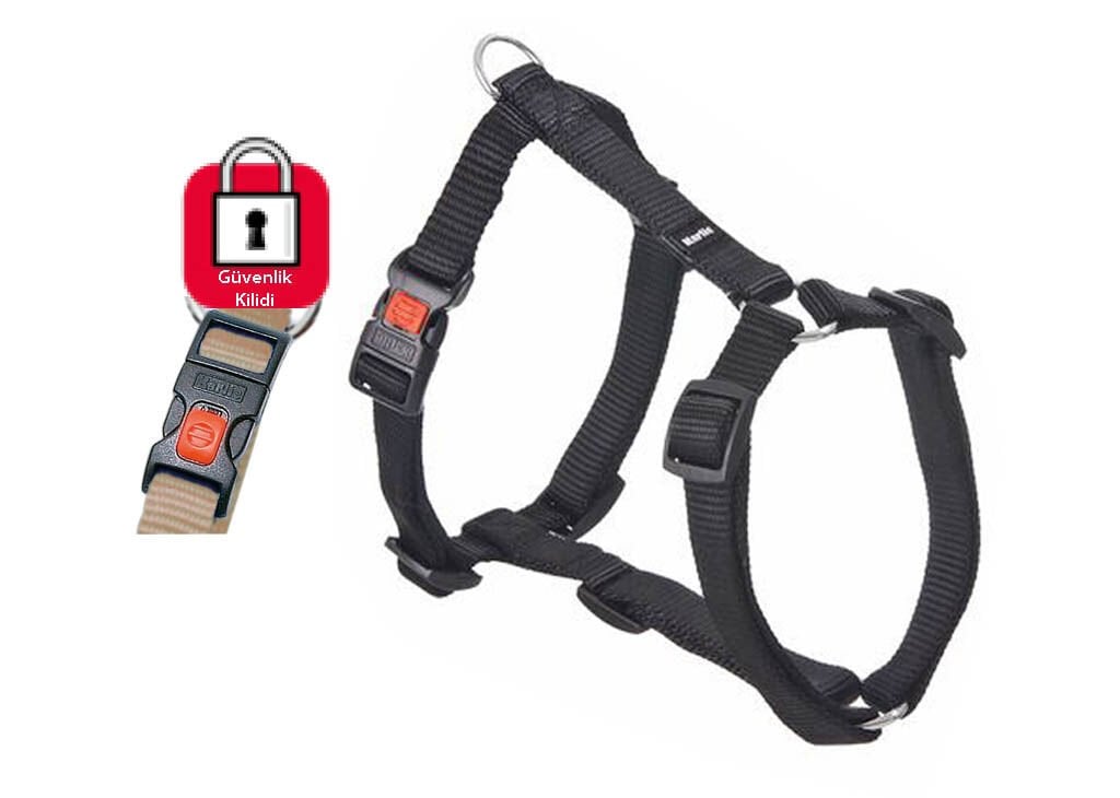 Karlie Siyah Kilitli Göğüs Tasması 25 - 40 Cm