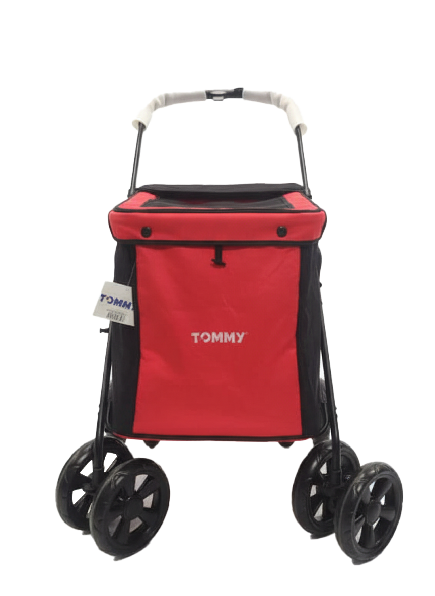 Tommy Evcil Hayvan Arabası Gri Kırmızı 102 x 62 x 105 cm Max 40 kg