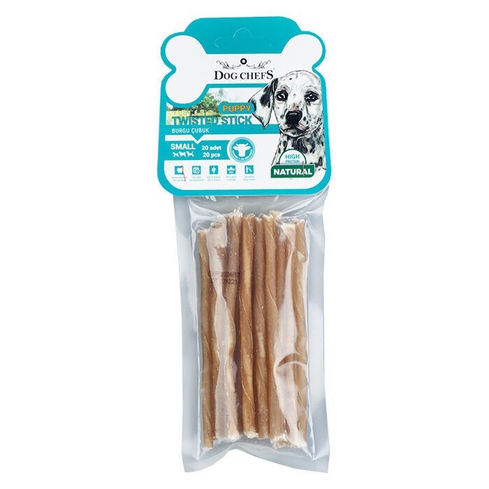 Dog Chefs Burgulu İnce Puppy Naturel 20 li Paket