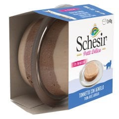 Schesir Delice Cat Plastic Cup Tuna With Lamb 2 x 40 gr Ton Balıklı Kuzu Etli Yaş Kedi Maması