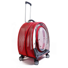 Migno Jumbo Tekerlekli Kedi Köpek Taşıma Çantası Fileli Kırmızı 53 x 33 x 53 cm