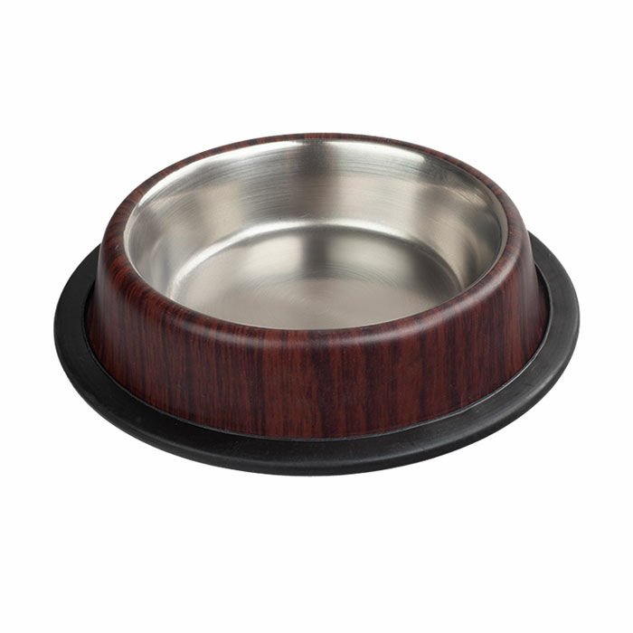 Ankur 16 Oz Bambu Desenli Köpek Çelik Mama Su Kabı
