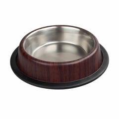 Ankur 16 Oz Bambu Desenli Köpek Çelik Mama Su Kabı
