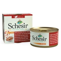 Schesir Salads Poke Ton Balıklı, Hamsi, Tatlı Patates ve Kızılcık Kedi Salatası Konservesi 85 Gr