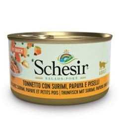 Schesir Cat Salads Poke Ton Balıklı Surimili Papayalı ve Bezelyeli Kedi Salatası 85 gr
