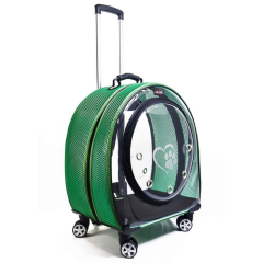 Migno Jumbo Model Tekerlekli Kedi Köpek Taşıma Çantası Fileli Yeşil 53 x 33 x 53 cm