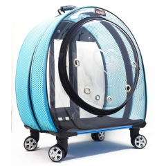 Migno Jumbo Model Tekerlekli Kedi Köpek Taşıma Çantası Fileli Turkuaz 53 x 33 x 53 cm