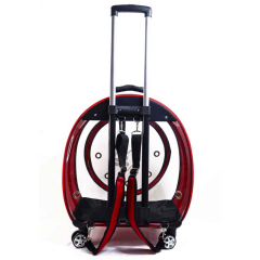 Migno Jumbo Tekerlekli Kedi Köpek Taşıma Çantası Şeffaf Fileli Kırmızı 53 x 33 x 53 cm