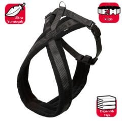 Karlie Siyah Yumuşak Göğüs Tasması 48 - 55 Cm