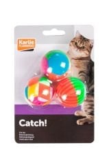 Karlie Kediler İçin Plastik Top Oyuncak 3 Adet 4 Cm