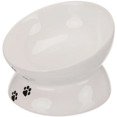 Trixie Yükseltilmiş Seramik Kedi Mama Su Kabı 0,15lt/ø13cm Beyaz