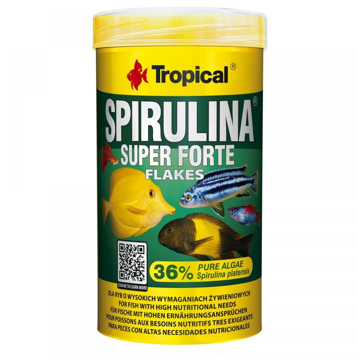 Tropical Spirulina Super Forte Flake Spirulinalı Balık Yemi 1000 Ml 200 Gr