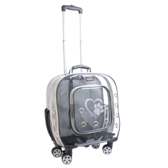 Migno Prestige Şeffaf Kedi Köpek Büyük Taşıma Çantası - Gri 46 x 22 x 46 cm