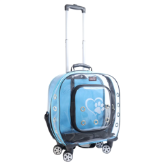 Migno Prestige Şeffaf Kedi Köpek Büyük Taşıma Çantası - Turkuaz 46 x 22 x 46 cm