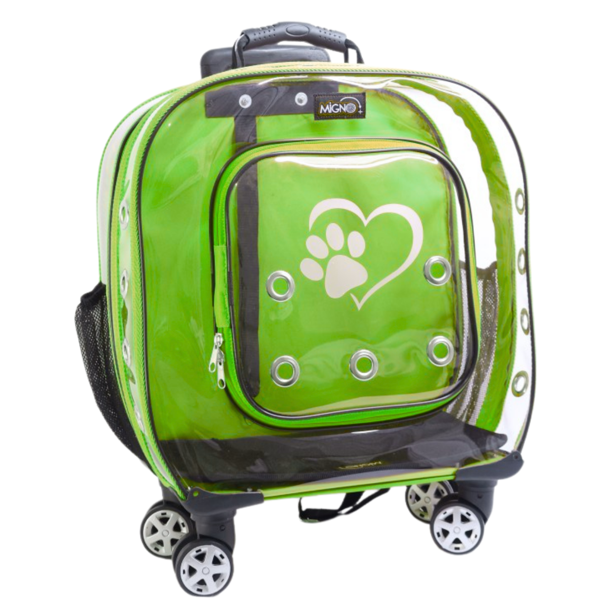 Migno Prestige Şeffaf Kedi Köpek Büyük Taşıma Çantası - Yeşil 46 x 22 x 46 cm