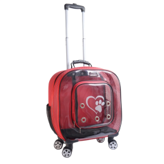 Migno Prestige Fileli Kedi Köpek Büyük Taşıma Çantası - Kırmızı 46 x 22 x 46 cm