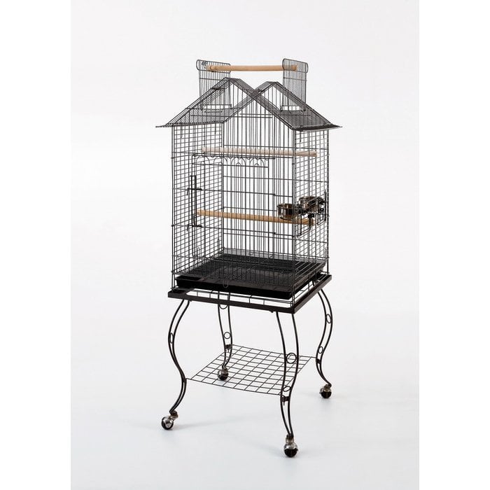 Qiheng Pet Products Siyah Papağan Kafesi 51 x 51 x 139 cm