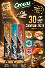 Crocus Tavuklu Ton Balıklı ve Somonlu Krema Kedi Ödülü 30 x 15 gr