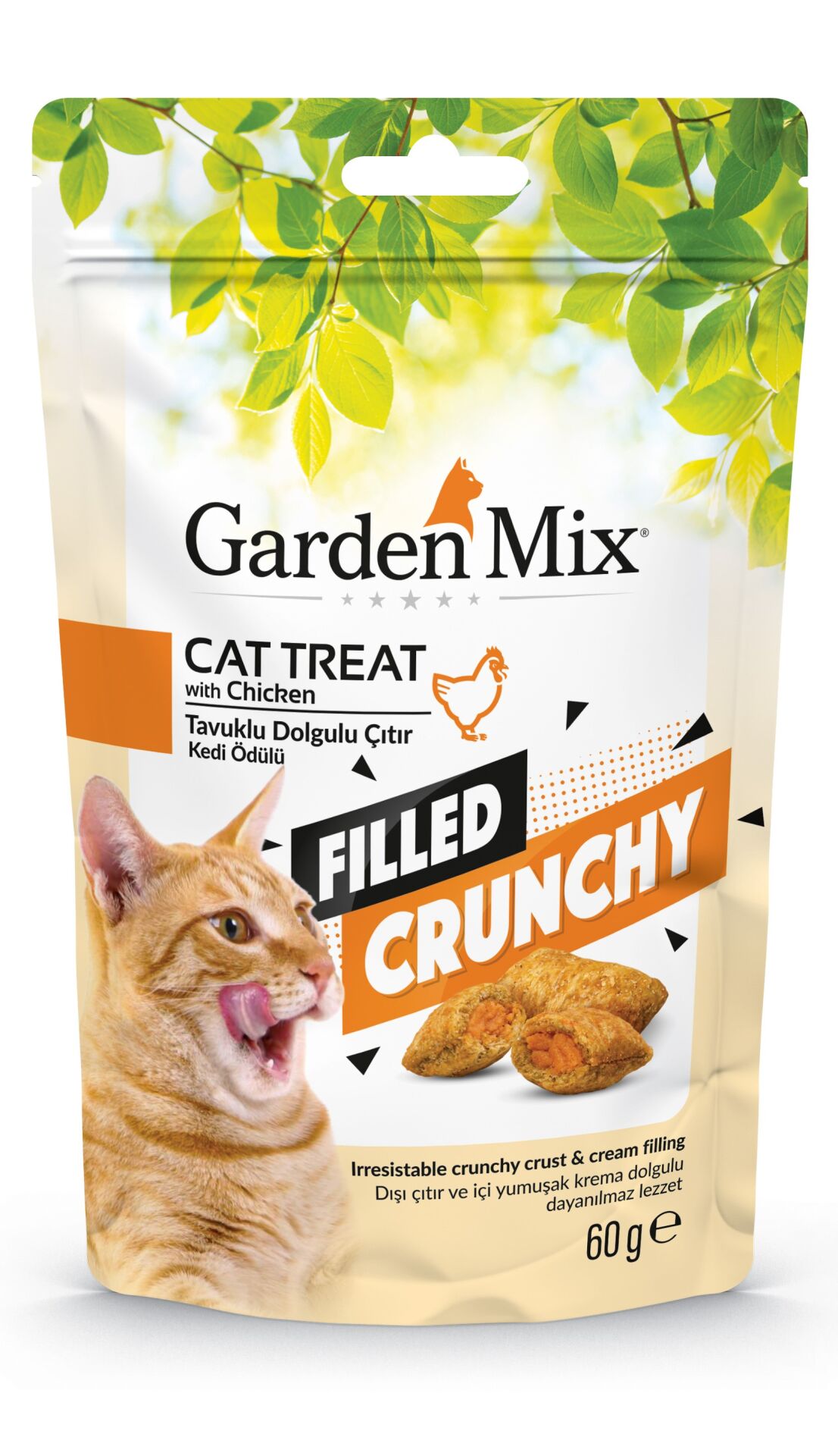Gardenmix Tavuklu İçi Dolgulu Crunchy Kedi Ödülü 60 gr
