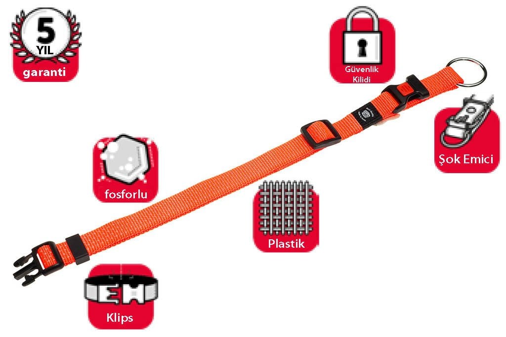 Karlie Turuncu Kilitli Boyun Tasması S 30-45 Cm