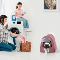 Imac Zuma Çekmeceli Kapalı Kedi Tuvaleti Pembe 56 x 40 x 42,5 cm