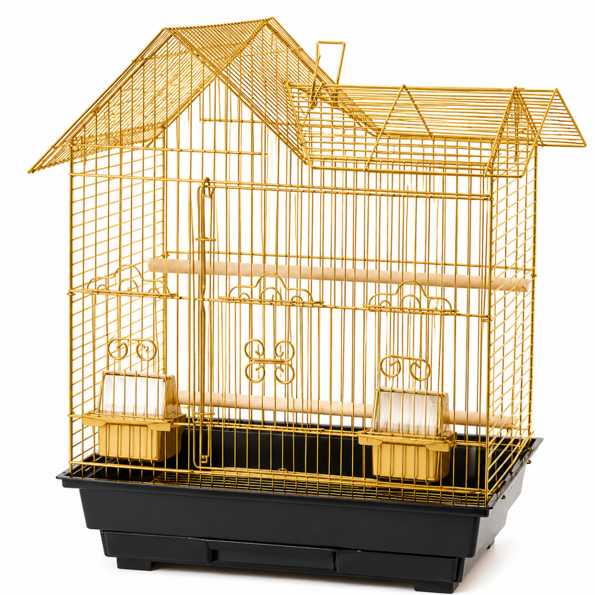 Oripet Çin Evi Modeli Gold Papağan Kafesi 47x36x58 Cm Gold Papağan ve Büyük Kuş Kafesi