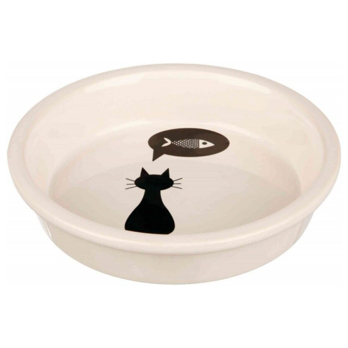 Trixie Desenli Seramik Kedi Mama ve Su Kabı Beyaz 13 Cm 250 Ml