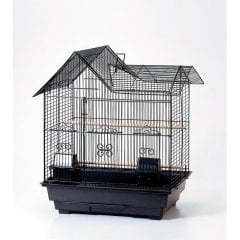Oripet Çin Evi Modeli Papağan Kafesi Siyah 47x36x58 Cm Siyah Papağan ve Büyük Kuş Kafesi