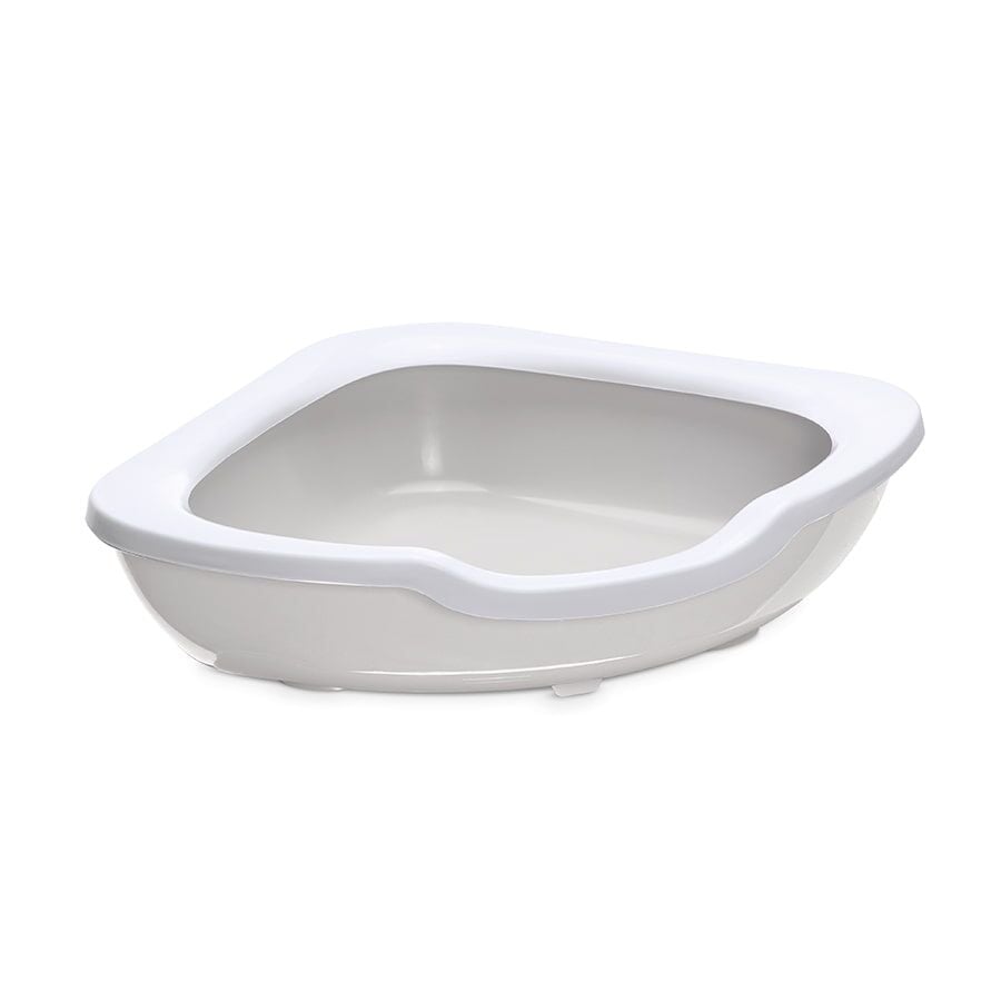 Imac Fred Açık Köşe Kedi Tuvaleti Bej Beyaz 51 x 51 x 15,5 cm