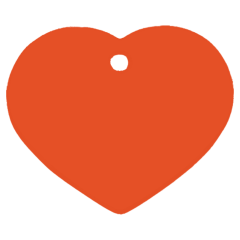 iMARC Hi-Line Large Heart Orange Köpek İsimliği