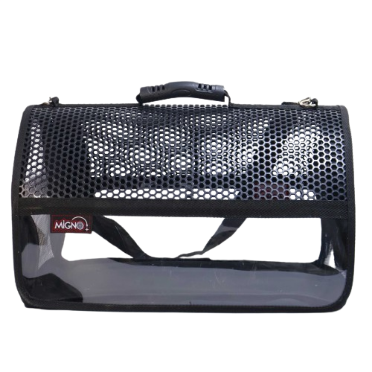 Migno Flybag Voyager Şeffaf Fileli Kedi Köpek Taşıma Çantası - Siyah 46 x 30 x 27 cm