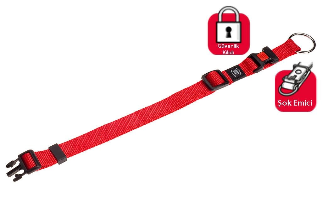 Karlie Kırmızı Kilitli Boyun Tasması XL 55-75 Cm
