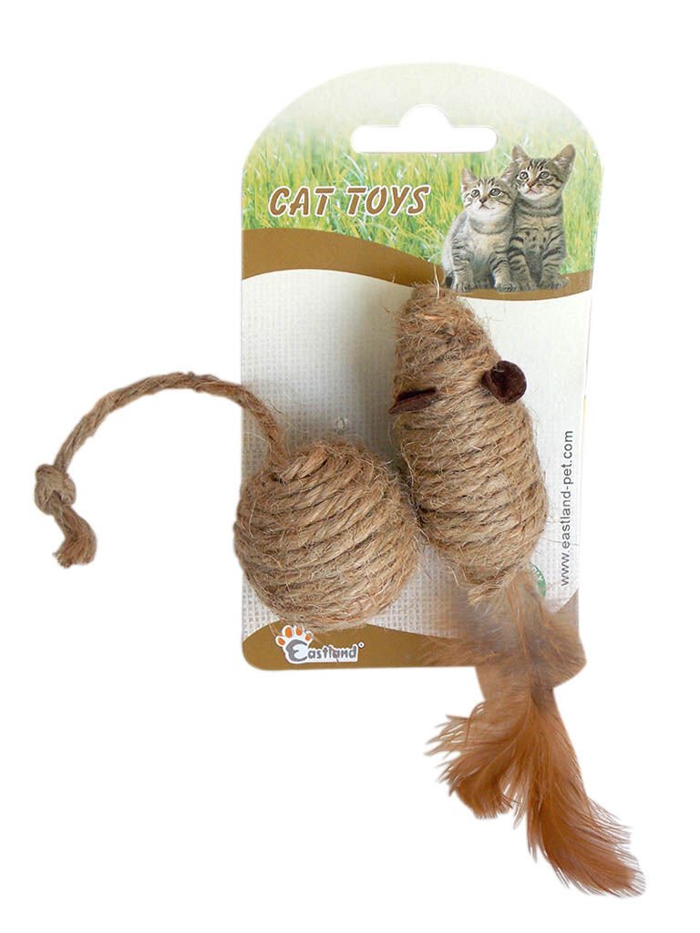 Eastland Hasır Örgülü Top ve Fare Kedi Oyuncağı 7 cm