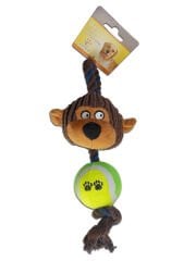 Eastland Köpek Oyuncağı Peluş Maymun ve Stres Toplu Diş İpi 3 35 x 12 cm
