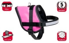 Karlie Pembe Reflektörlü İsimlikli Göğüs Tasması XS 26 - 35 Cm