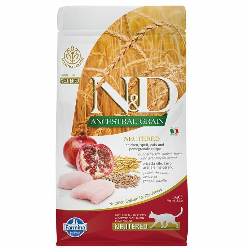 N-D Düşük Tahilli Tavuklu Narli Kisirlaştirilmiş Kedi Mamasi 1,5 Kg