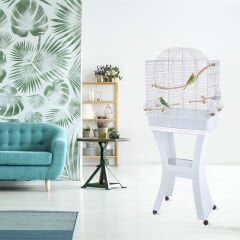 Imac Matilde Ayaklı Kuş Kafesi Mavi Gümüş Rengi 58 x 38 x 71 / 143 cm