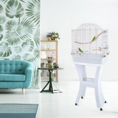 Imac Matilde Ayaklı Kuş Kafesi Mavi Gümüş Rengi 58 x 38 x 71 / 143 cm