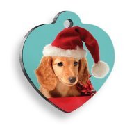 Pet Tag Art Blue Dog Kalp Köpek Künyesi Medium: 3,2 x 3,5 cm.