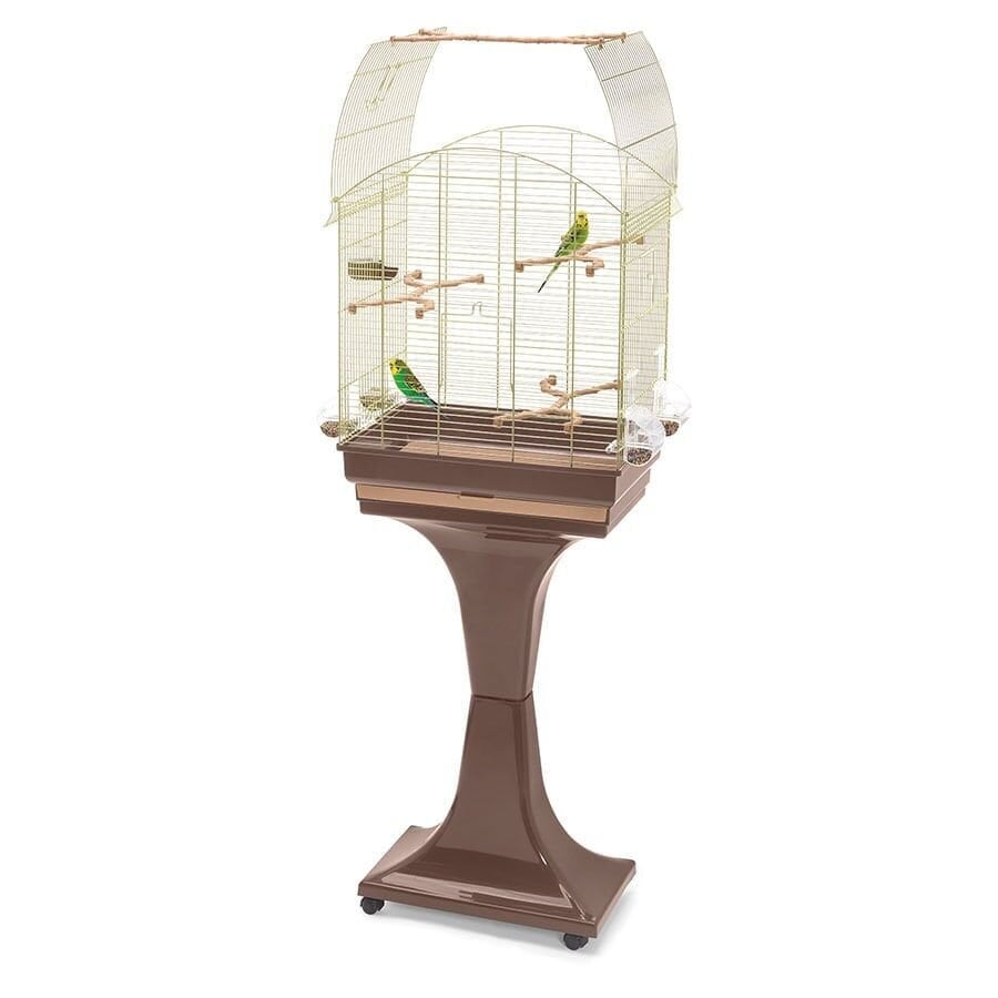 Imac Agata Delux Ayaklı Üstü Açılır Kuş Kafesi Kahve Gold 58 x 33 x 62,5 cm