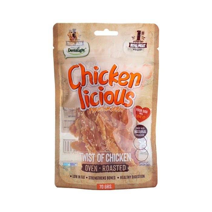 Dentalight Chicken Licious Kurutulmuş Tavuklu Burgu Köpek Ödül Maması 70gr