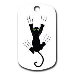 Dalis Pet Tag - Tirmanan Kedi Desenli Kedi Köpek Künyesi Large