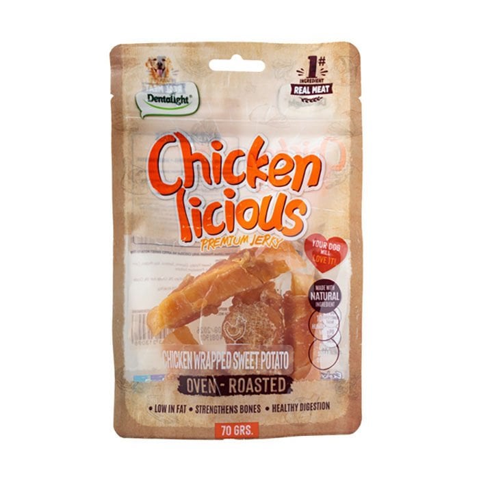 Dentalight Chicken Licious Kurutulmuş Tavuklu ve Tatlı Patatesli Köpek Ödül Maması 70gr