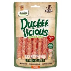 Dentalight Duckkk Licious Kurutulmuş Ördekli Deri Sarma Köpek Ödül Maması 70gr
