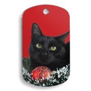 Pet Tag Art Pet Tag Art - Yeni Yıl ve Noel Serisi Black Cat Asker Kedi Künyesi Large: 2,9 x 5 cm.