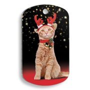 Pet Tag Art Pet Tag Art - Yeni Yıl ve Noel Serisi Deer Cat Asker Kedi Künyesi Large: 2,9 x 5 cm.